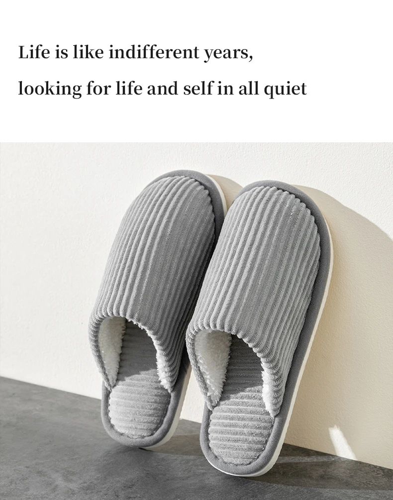 Winter warme Plüsch Herren Hausschuhe rutschfeste weiche Schuhe Komfort flache Ferse Indoor Schlafzimmer Paar Hausschuhe für Zuhause Schuhe im Herbst – Detail 11