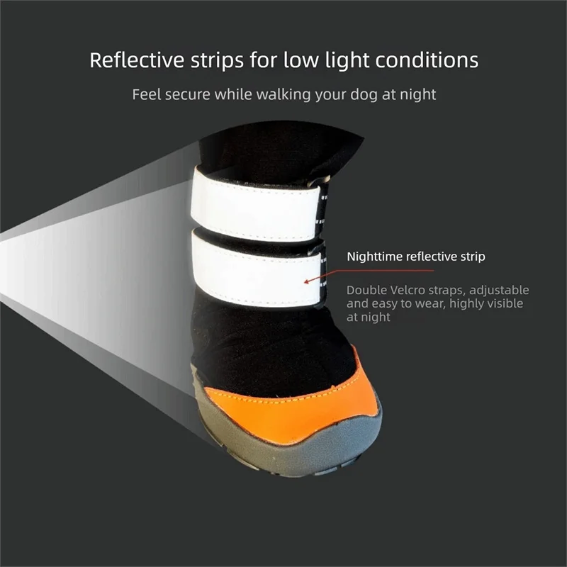 

Non-Slip Dog Suspender Boots Waterproof Wear-resistant Dog Protective Footwear Long Boots Reflective Straps Pet Rain Shoes