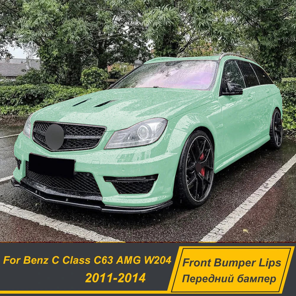 

For Mercedes Benz C Class W204 C63 AMG 2011-2014 Front Bumper Splitter Lip Spoiler Diffuser BodyKits Protector Accessories Parts