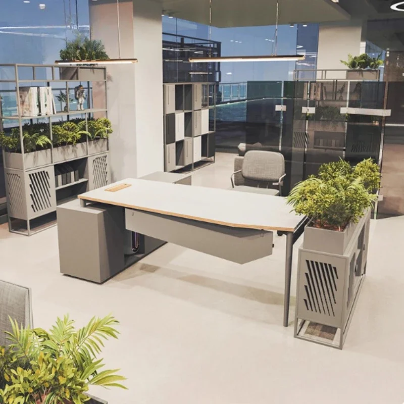 

Modern Storage Office Tables White Organizer Manager L Shaped Computer Desks Study Standing Mesa De Escritorio Office Furniture