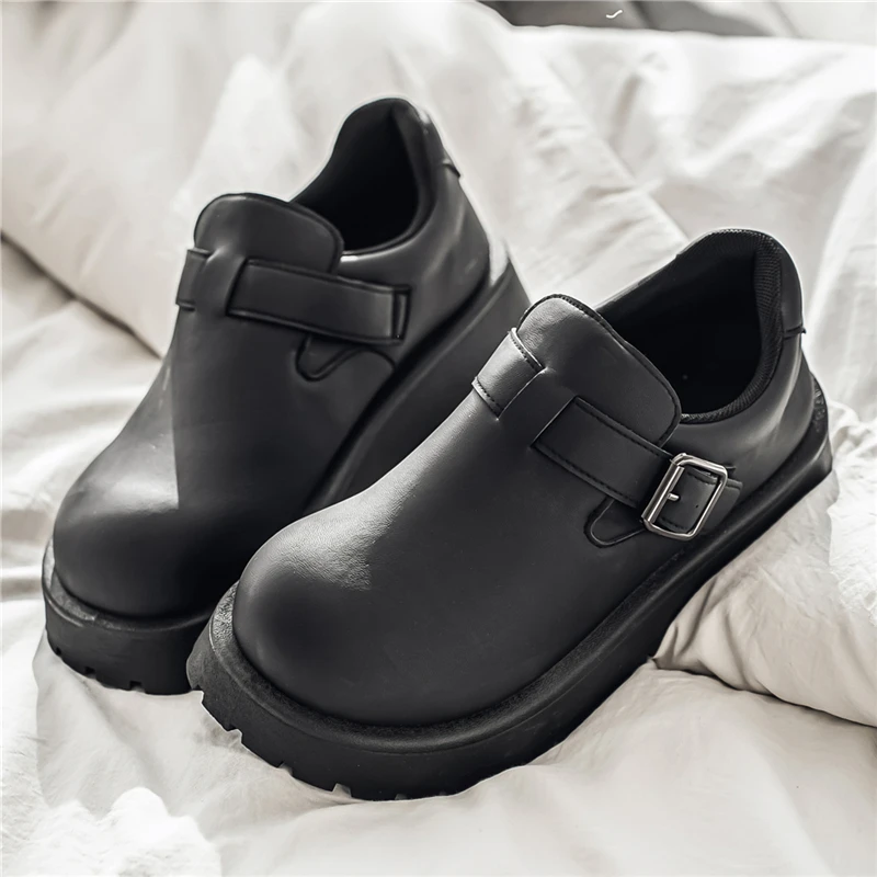 

Повседневная кожаная обувь на платформе, модный качественный выбор, мужская обувь, мужские британские ретро-туфли дерби с круглым носком, Zapatillas De Hombre