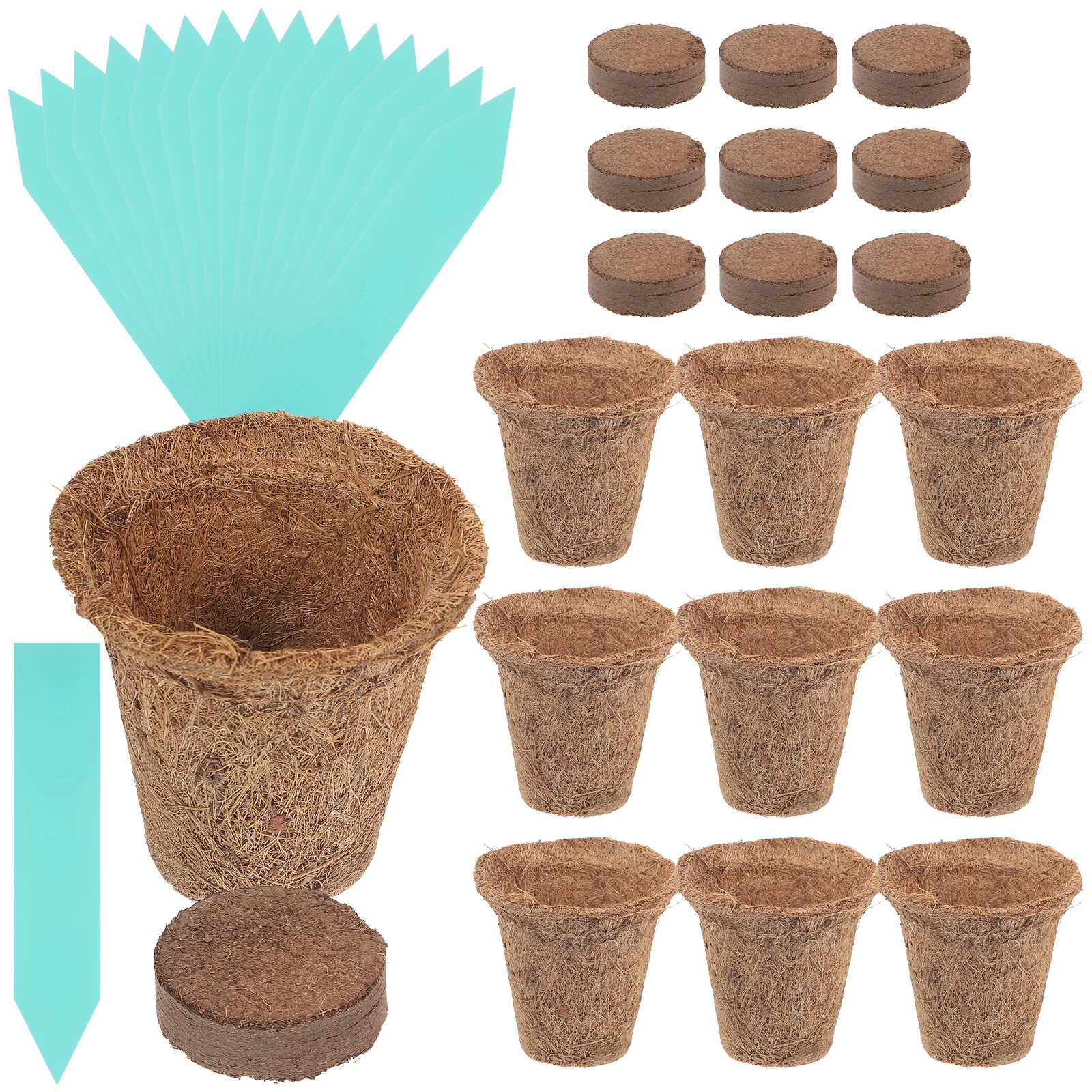 

1 set 1 Set Coir Plant Nursery Pots Breathable Water-Absorbent Gardening Supplies Fiber Planter Basket Mat Plant Starter Pot