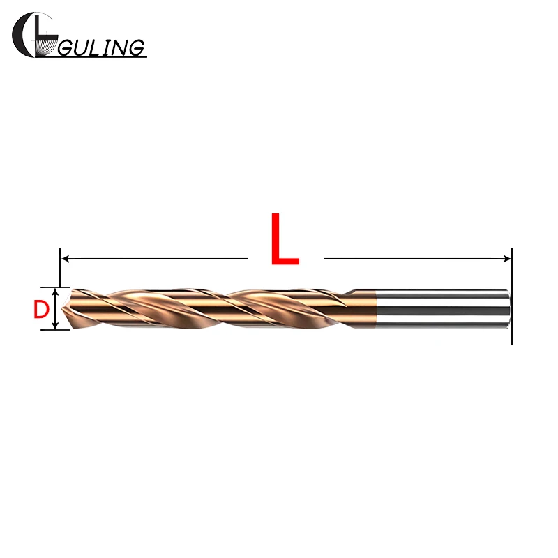 

GULING 1PCS Nano-Coating Carbide Tungsten Drill 120mm/150mm/200mm D15mm-20mm Length Bits CNC Hole Machining Tool