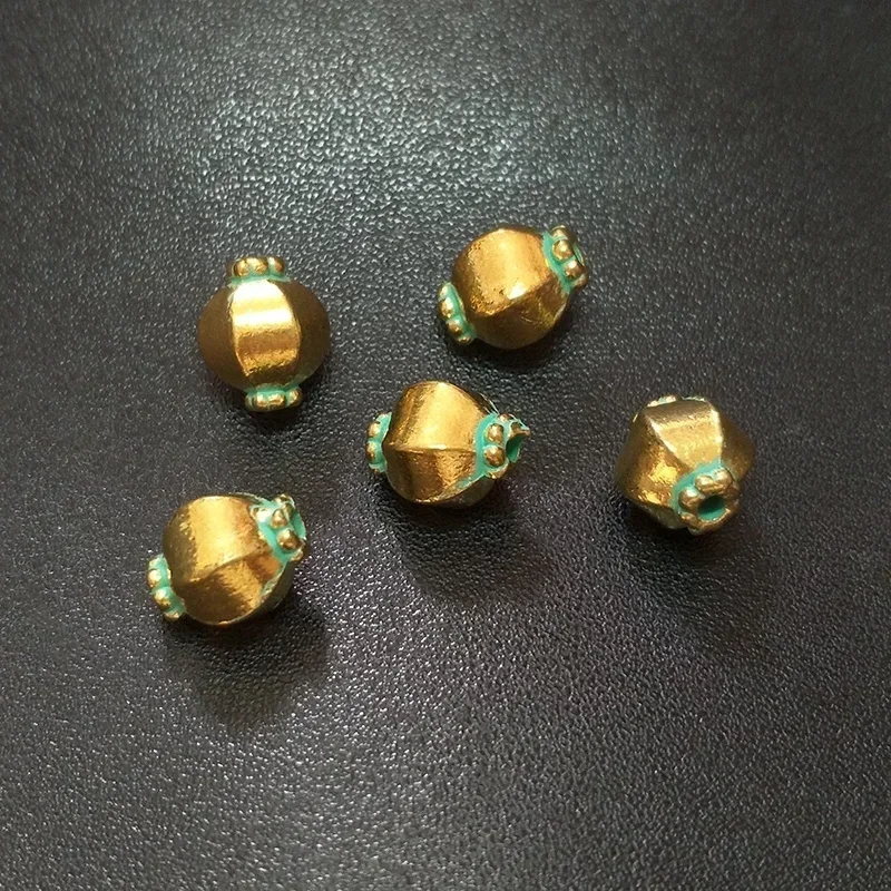 New Fashion 10pcs 8MM Retro Patina Plated Zinc Alloy Green Round Pumpkin Beads for DIY Bracelet Jewelry Accessories