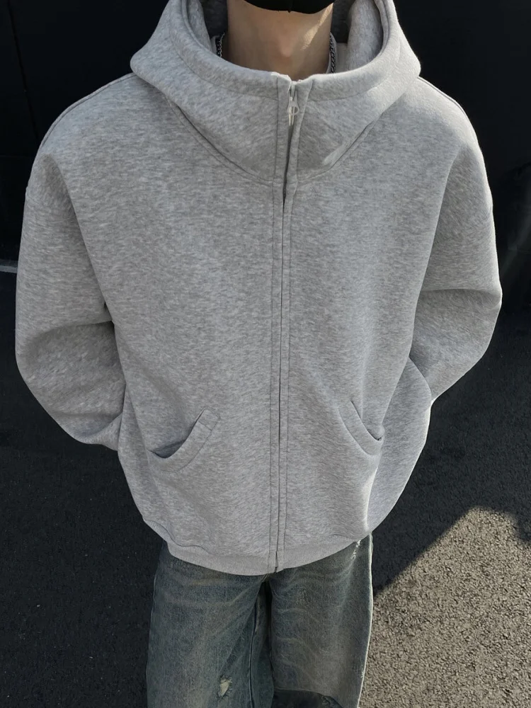 

Мужская утепленная толстовка-худи в американском ретро-стиле, весенняя, высококачественная, модная, брендовая, парная, на молнии