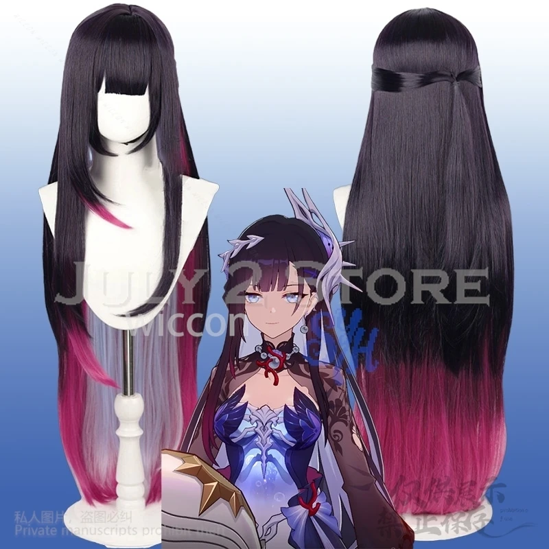 

Helektra Cosplay Game Honkai：Star Rail animeLong Mixed Color Hot Pink Black Jirai Kei Girls Wigs Heat Resistant Hair Halloween