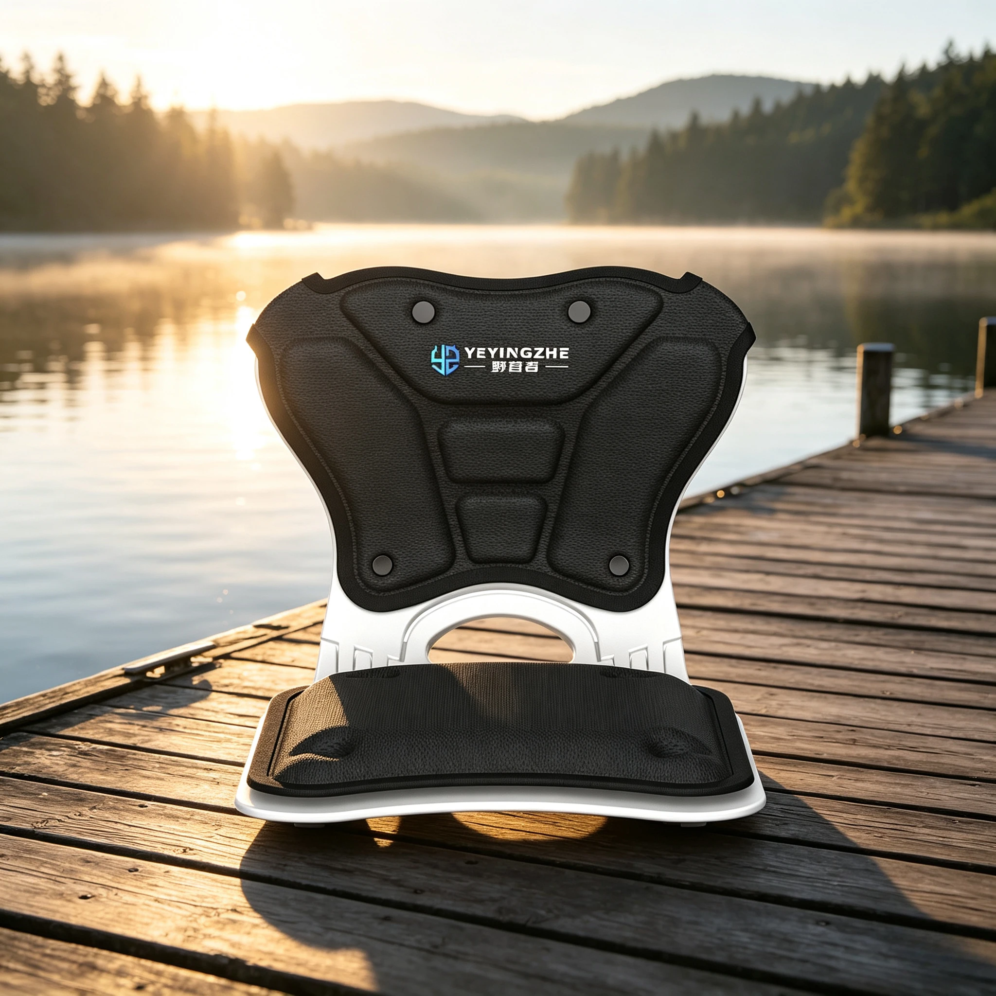 Folding Fishing Seat Cushion with Universal High Elastic Strap & Suction Cup Backrest,Anti-Pain Waist Protection Mat for Angling