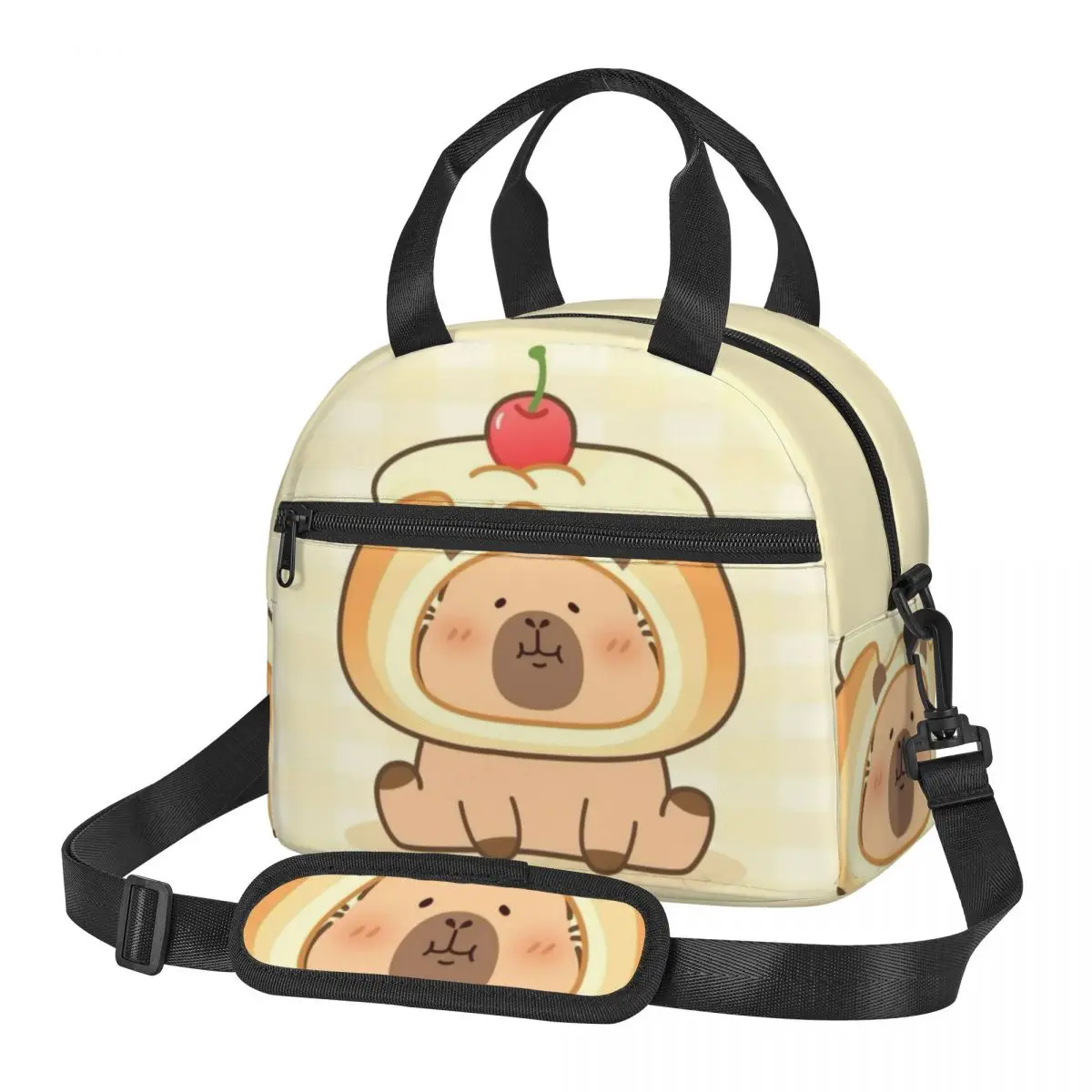 

Cartoon Capybara Thermal Insulated Lunch Bags Women Portable Lunch Container for Work School Travel Storage Food Box