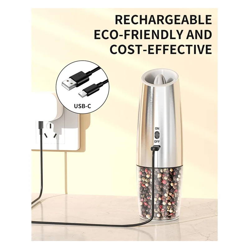 

A86I-Electric Salt And Pepper Grinder Set Rechargeable Salt And Pepper Grinder Set Electric Salt And Pepper Grinders