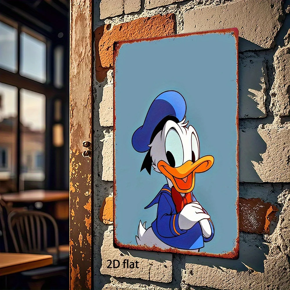 قطعة واحدة من لافتة ديزني المعدنية العتيقة - تصميم ملابس البحارة الرجعية مع فتحات محفورة مسبقًا، هيكل حديد عالي التحمل - ديزني الكلاسيكي