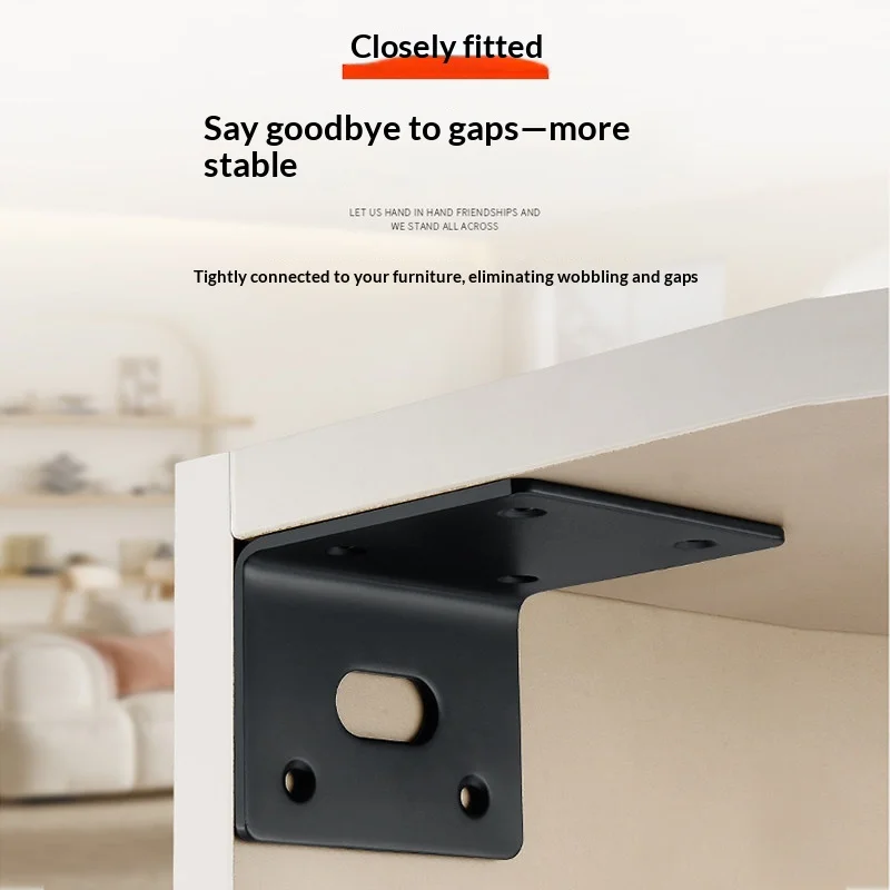 Black L-Shaped Angle Bracket 90 Degree Fixed Cabinet Bathroom Cabinet Thickened Connection Part Iron Corner Support
