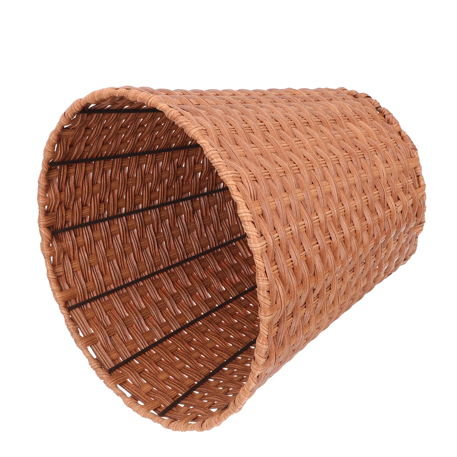 

Premium Imitation Rattan Woven Storage Bucket Plastic Iron Material Household Trash Can For Home Living Room