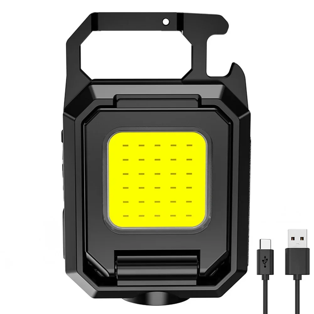 Imagem -04 - Usb Recarregável Mini Lanterna Led Luz de Trabalho de Bolso Chaveiro Tocha Ímã Impermeável Emergência Camping Xpe Cob 1000lm