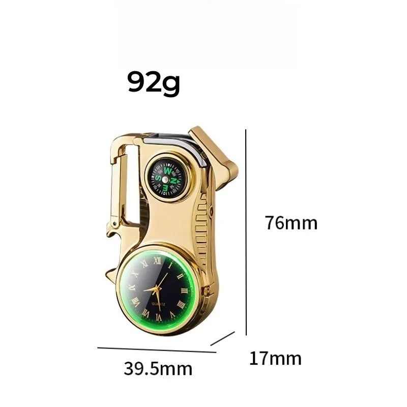 New Metal Multifunctional Windproof Direct Flame Gas Lighter Real Dial Outdoor Compass Wine Opener Keychain Lighter