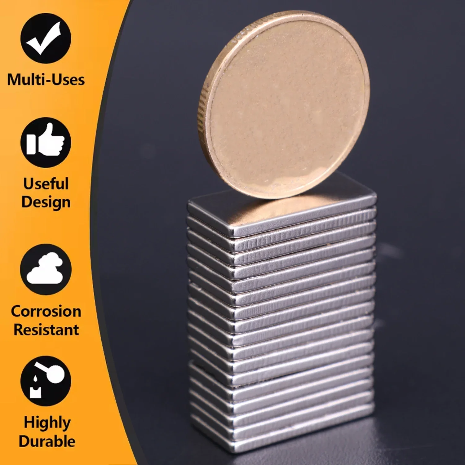 100/5Pcs Rectangular Neodymium Bar Magnets Strong Magnetic Block For Office Home Storage DIY Crafts Fridge Magnet 20x10x2mm