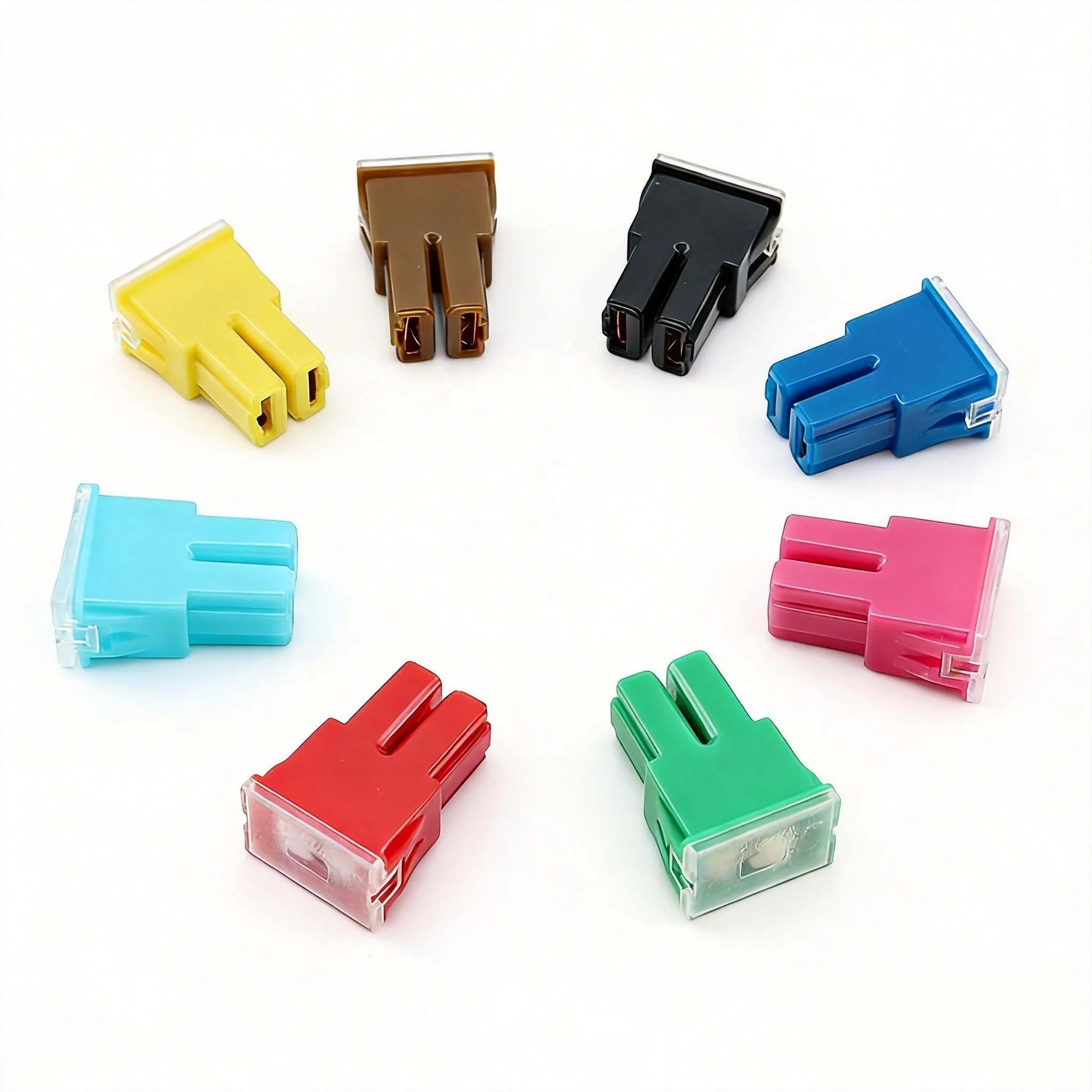 Auto Fuse Holder PAL Cartridge 20A-100A Female Male Slow Blow Square Automotive Fuse for Vehicles Plastic 10kA