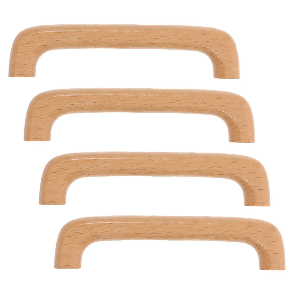 

4 Pcs Wooden Drawer Handle Pulls for Cabinets Furniture Door Handles Easy Installation Durable Modern Design