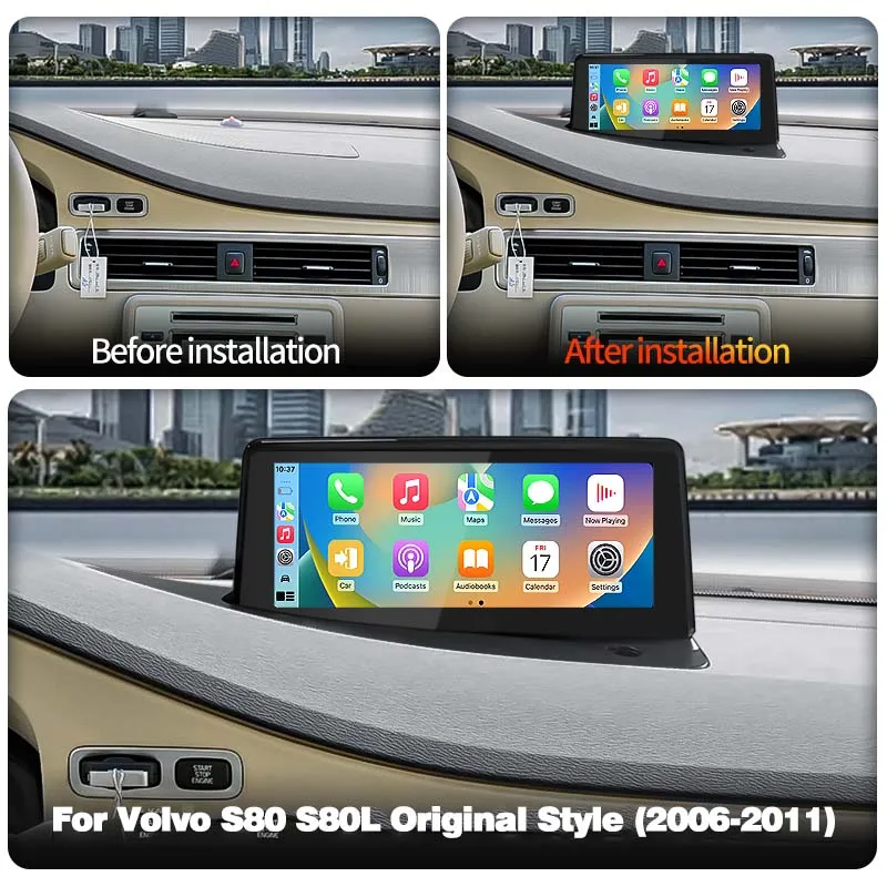 Android 14 Carplay Auto Car Radio Multimedia Player Original car style screen For Volvo S80 V70 XC70 2006-2011 DSP GPS Stereo BT
