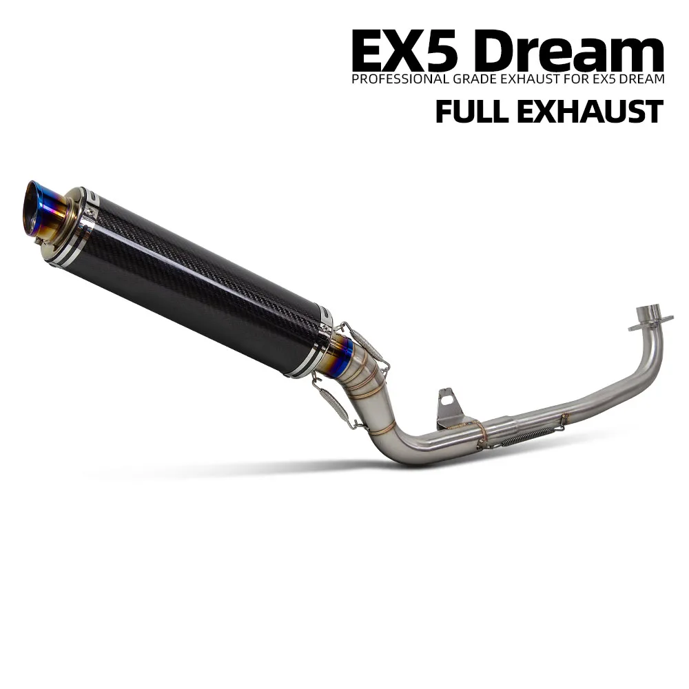 

For Honda EX5 Dream Professional Grade Full Exhaust System Muffler Slip-On Line Moped Street Bike Exhaust Pipe Link Pipe