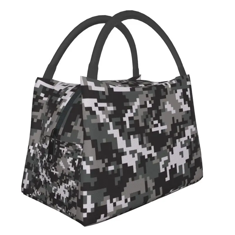 

Digital Military Camouflage Insulated Lunch Bags for Women Portable Army Camo Cooler Thermal Lunch Tote Office Picnic Travel