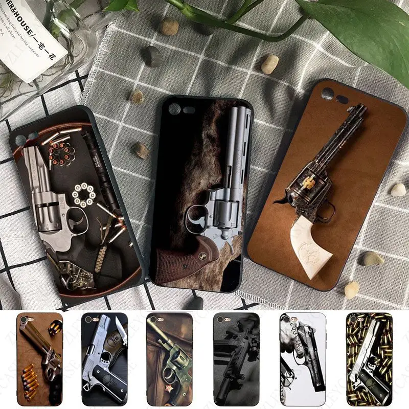 Gun Revolving pistol phone cover for iPhone 15Pro 16pro 13PRO max 7 8 XR 14plus 11pro 12pro max 13mini SE 2020 cases coque