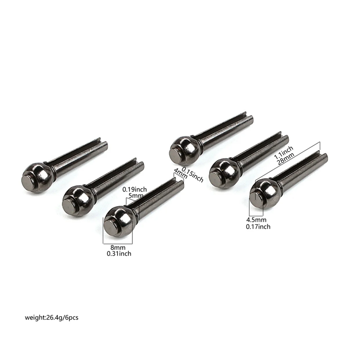 A71P 6 قطعة دبابيس جسر الغيتار السرج الجوز سلاسل أوتاد الأظافر للجيتار الصوتي الشعبي #2
