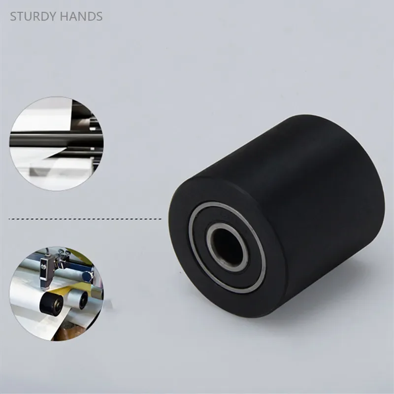 1Pc Bearing Roller Covered with Rubber Sheave Wear-resistant Waterproof Bearing Quiet Roller Cylinder Two-axis Guide Wheel