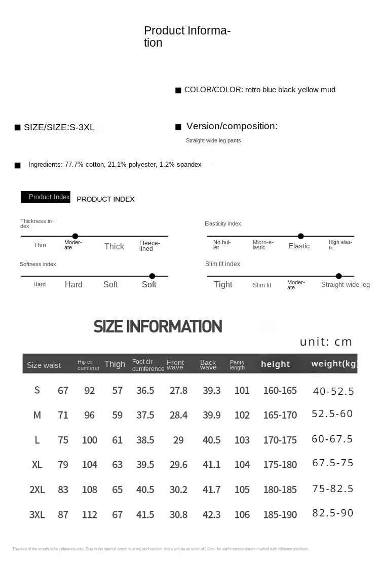 Men's Clothing Baggy Jeans Y2k Denim Man Pants Washed Wide Leg Stretch Jeans Casual Loose Straight Streetwear Men Trousers