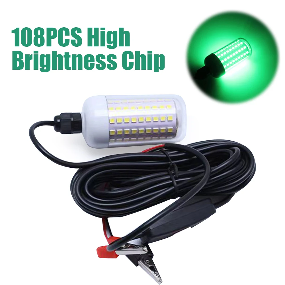

12V LED Fishing Trap Light IP68 Waterproof Fish Gathering Lamp Corrosion Resist for Night Fishing 100W Light Accessories