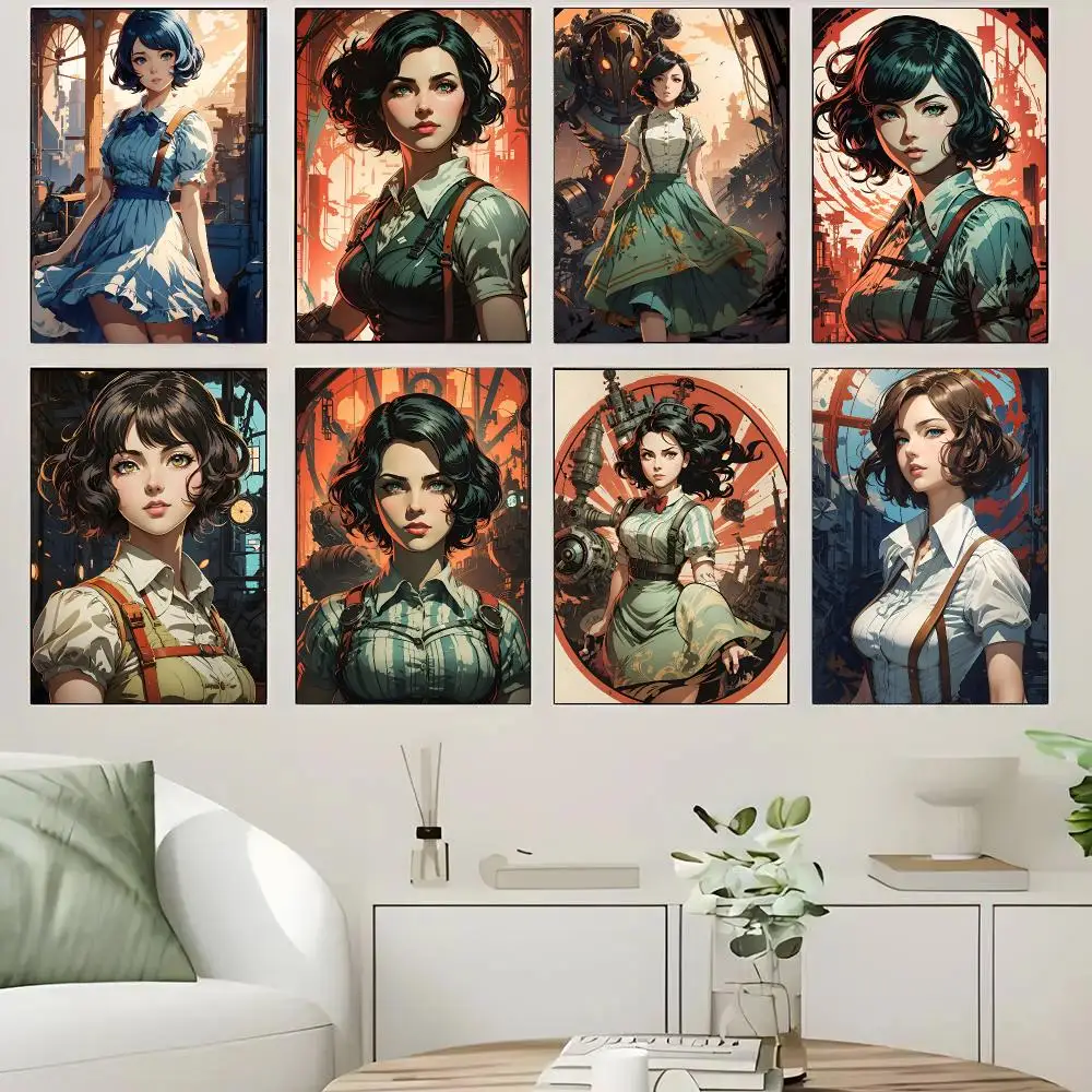 BioSHOck Atlas Of Punk Poster Self-adhesive Advanced Aesthetic Printing Paper Wall Art for Living Room Home Decor