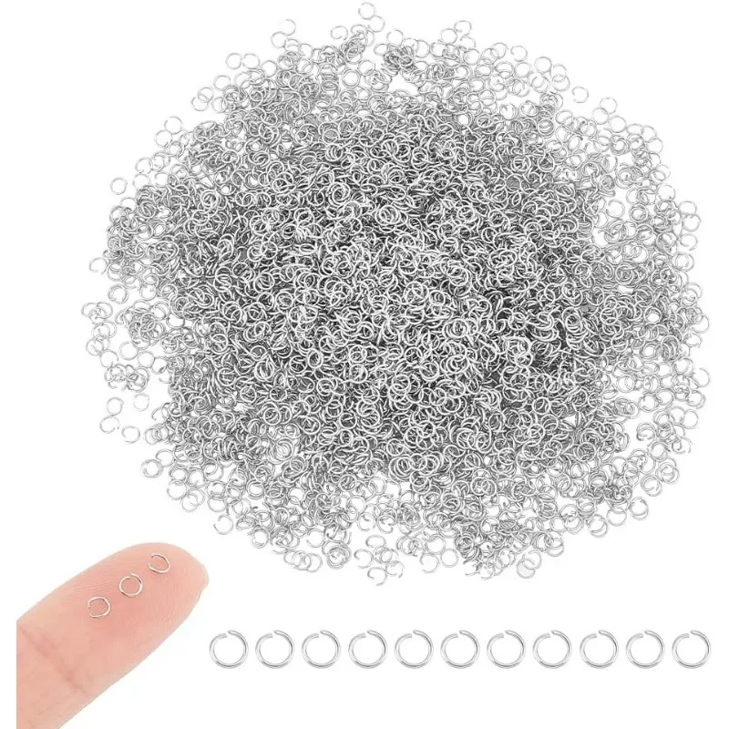 1000Pcs 3mm Jump Rings 26 Gauge Stainless Steel Open Jump Rings Round Jump Rings Jewelry Accessories for DIY Bracelet