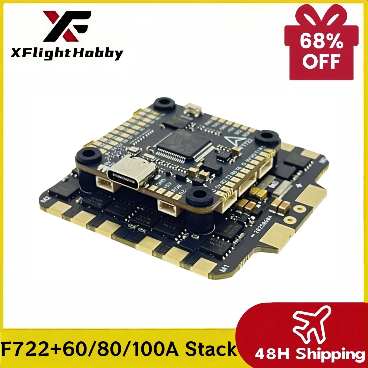 

Контроллер полета XFlight Hobby F722FC + 60A/80A/100A ESC Combo 3-8S 32Bit FC с 4in1 BLHeli_S ESC для гоночного дрона FPV