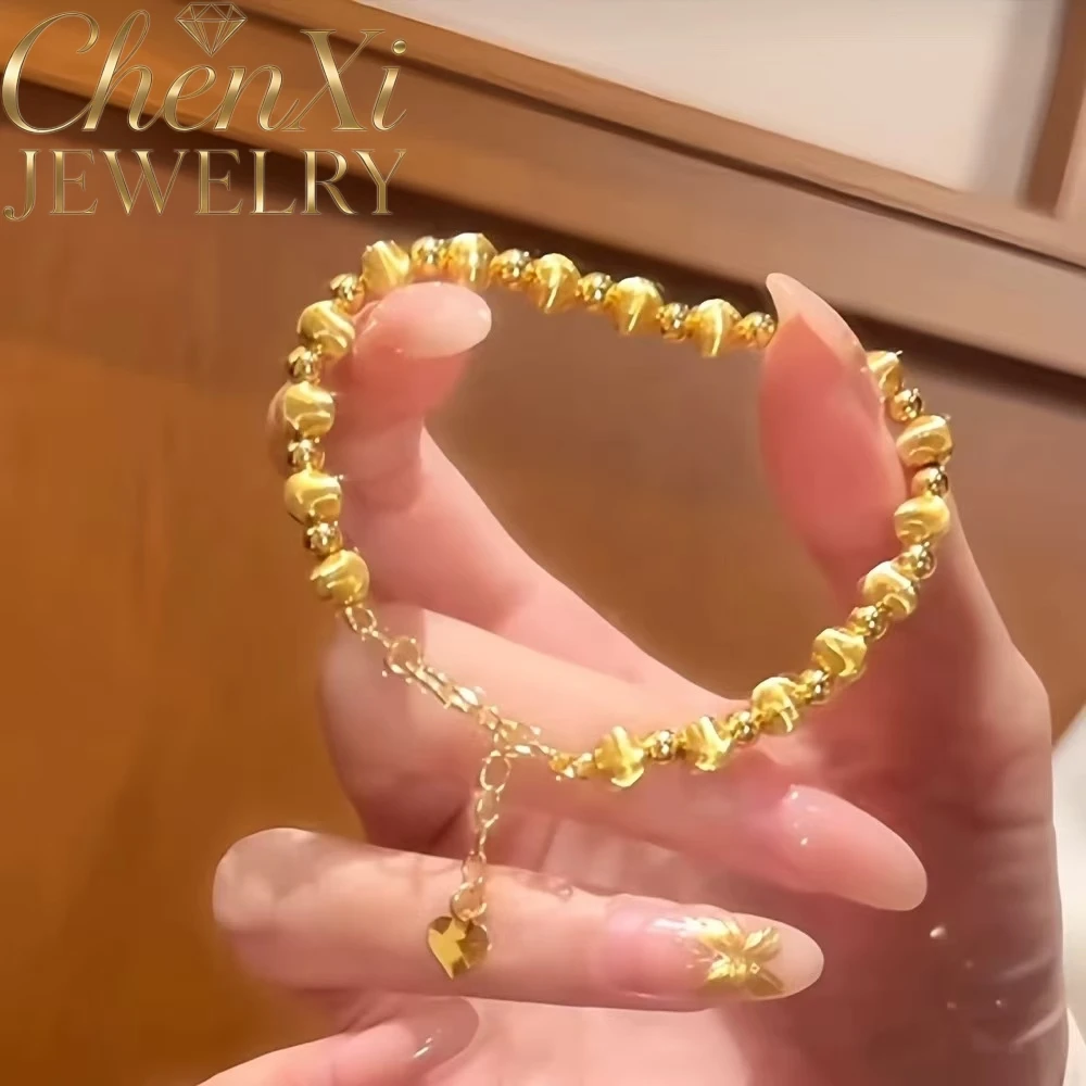 

High-End Sand Gold Transfer Bead Bracelet Selling Popular Luxury Quality Jewelry Festival Gift Fashion Exquisite Charms Couple