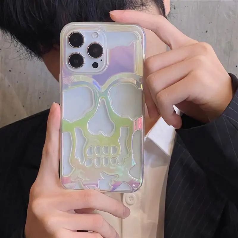 Luxury skeleton Skull Case for iPhone 16 15 14 13 12 Pro Max Phone