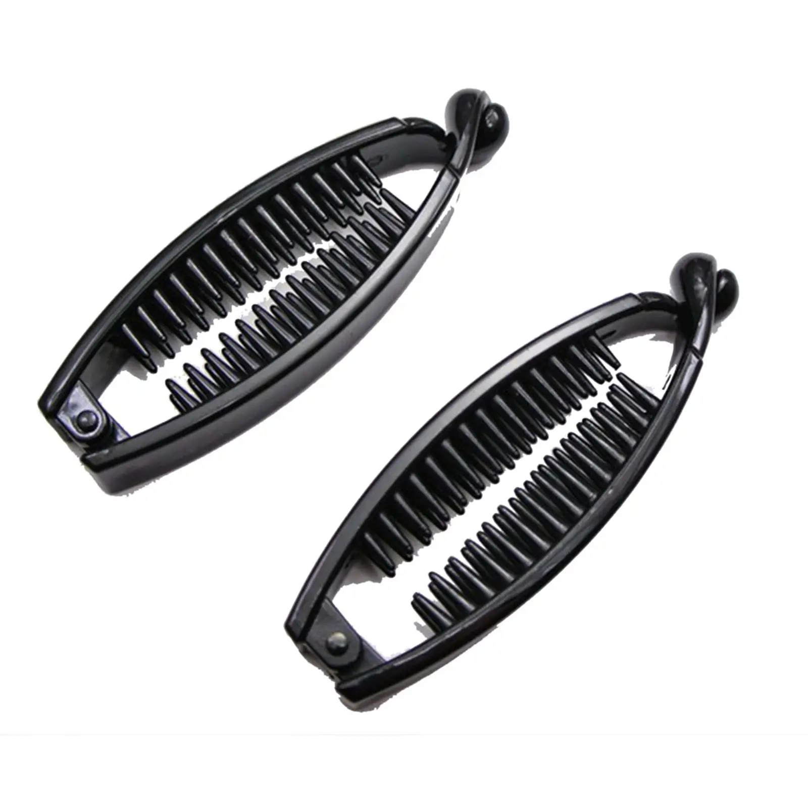 6 Black/Coffee Plastic Banana Fish Clips Hair Claw Comb Ponytail Holder 80-100mm for DIY Craft