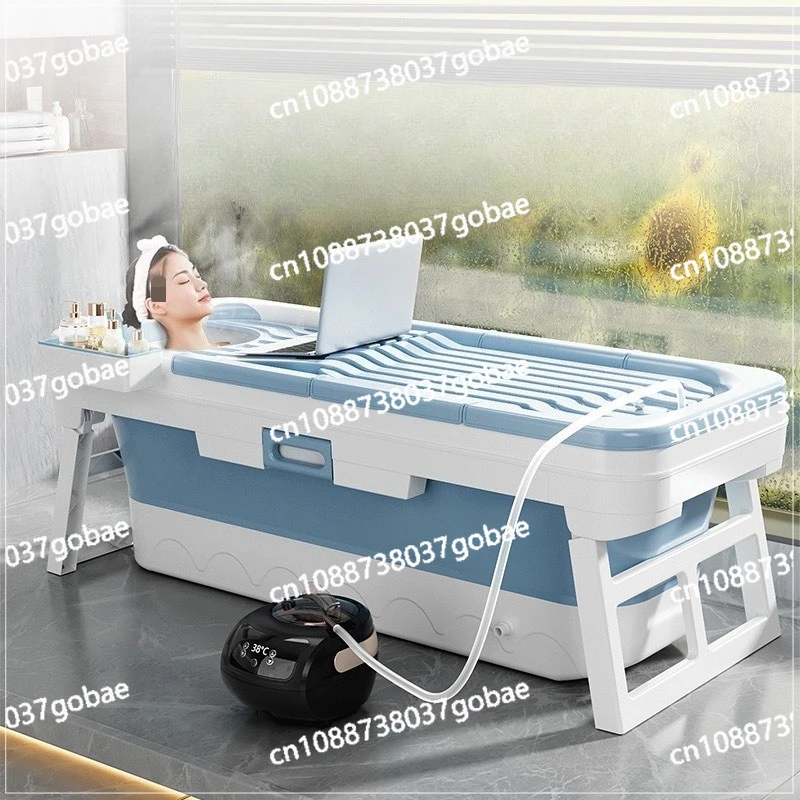 

Temperature-controlled foldable household bath tub thickened and lengthened, whole body sweat steaming