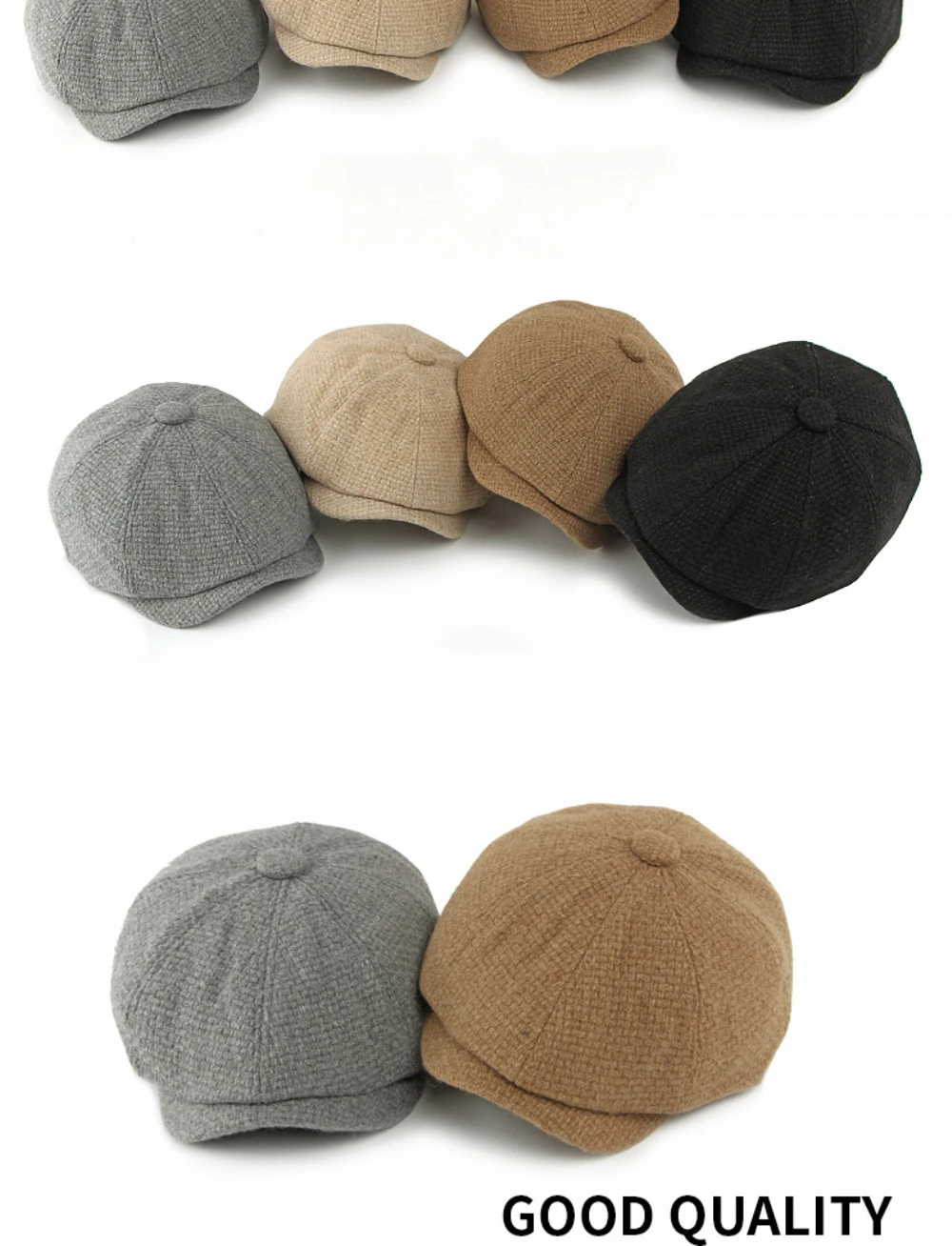 HT4888 Berets Herbst Winter Wolle Mischung Hüte für Männer Frauen Künstler Maler Baskenmütze Hut Männlich Weiblich Flache Kappe Ivy Achteckige Baskenmütze Kappen – Detail 2
