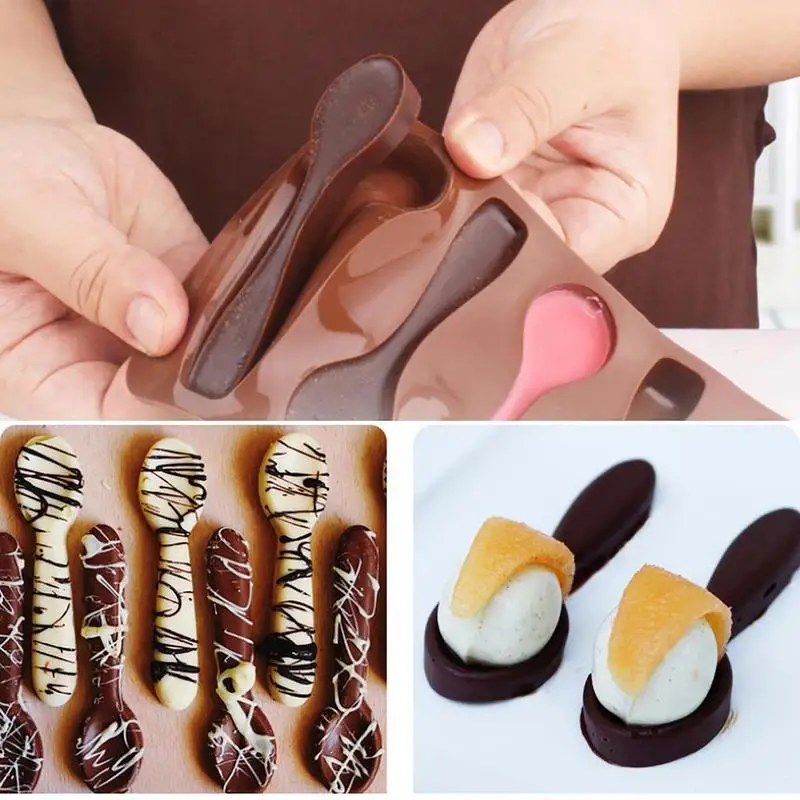 Spoon Chocolate Mold Silicone Cake Molds Party Decor High Quality Food Grade Mould Chocolate Bake Biscuits Cakes Muff Maker