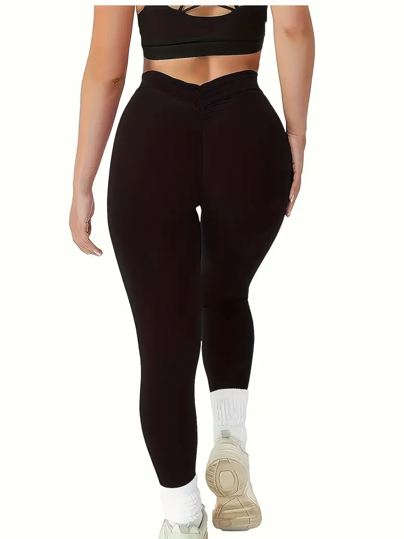 Women's High Waist Tummy Control Butt Lifting Yoga Pants, Tight Stretch Peach Butt Workout Leggings for Running image 5