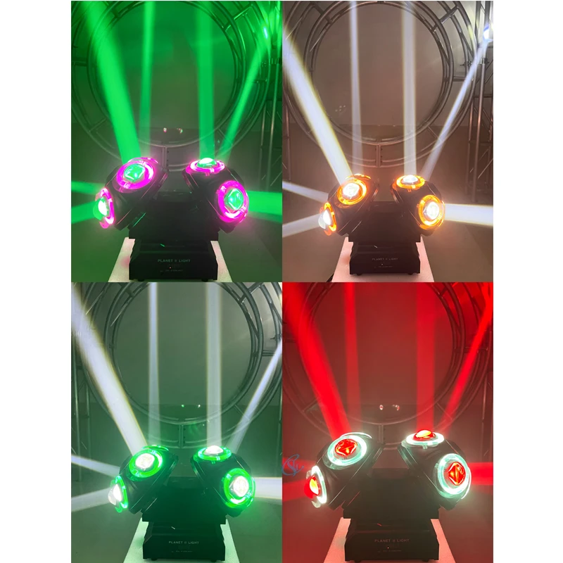 Disco Light LED RGB 120W Double Arm Moving Head Light Red & Green Laser DMX512 Bar DJ Party Show Lamp
