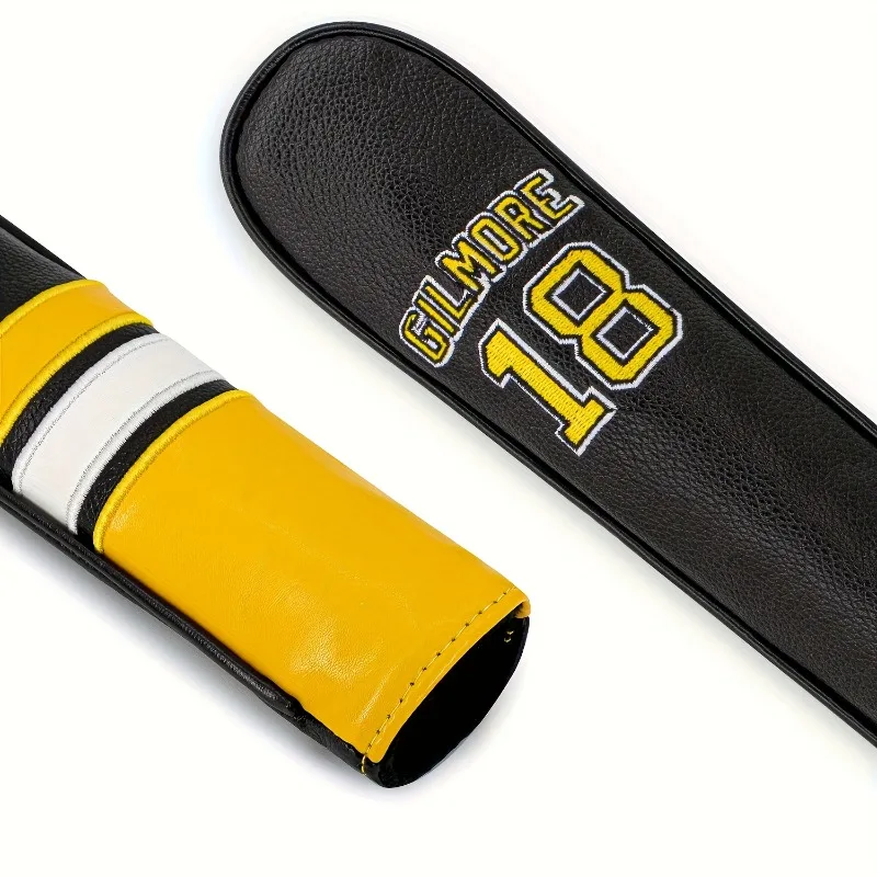 การต่อสีสองโทน หมายเลข ชุดออกแบบตำแหน่งกอล์ฟ 18 ชิ้น - สีขาวและสีดำ พร้อมสีเหลือง ฝาครอบหัวไม้กันฝุ่นและทนทาน