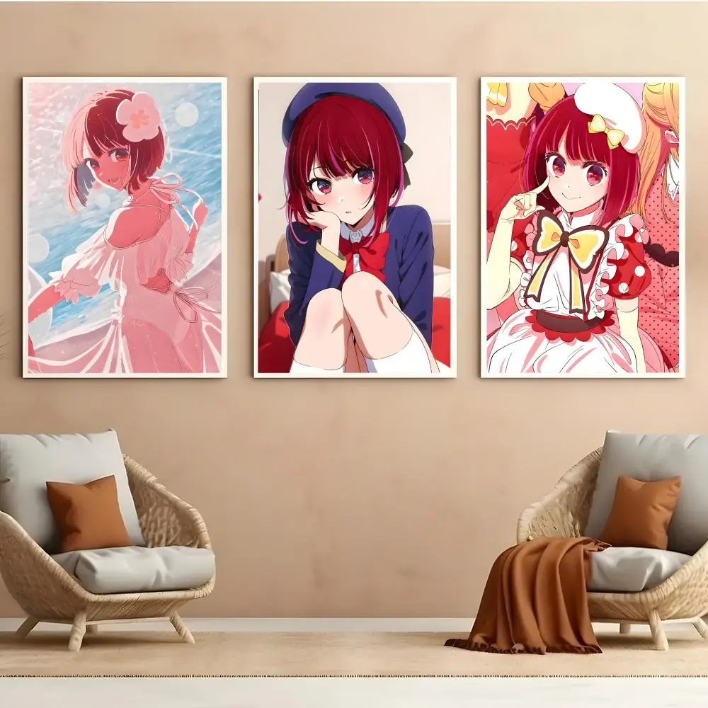 ملصق Oshi No Ko Kana Arima عالي الدقة أنيمي موضوع ساخن للمغني/OST/فيلم مقاوم للماء ذاتي اللصق ديكور منزلي #2