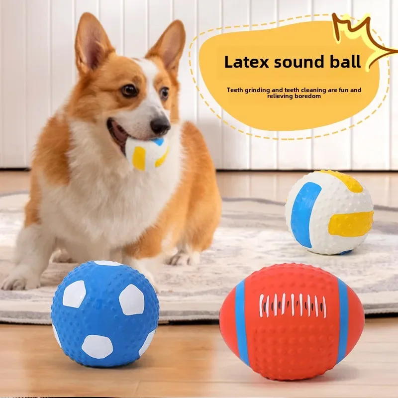 

Dog Ball Toy For Small Medium Large Dogs Cat Puppy Squeaky Rugby Volleyball Football Training Toys Chihuahua Pug Pet Supplies