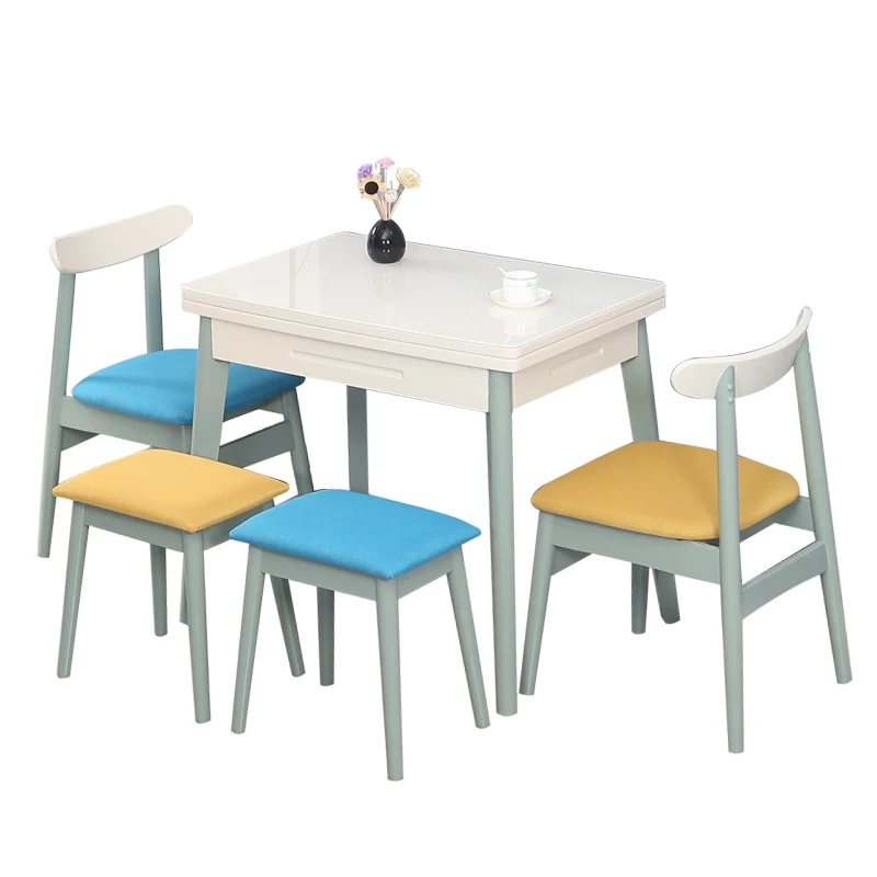 Modern Waterproof Dining Table Luxury Space Savers 4 Chair Dining Table Service Folding Muebles De Cocina Home Accessories