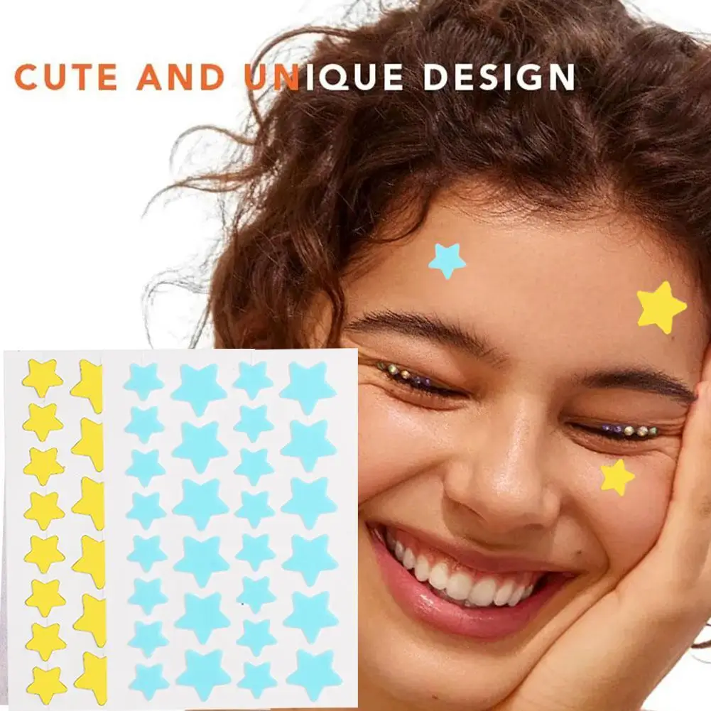 Cute Star Acne Care Patch com adesivos Colorido, Invisible Acne Remoção, Spot Pimple Remoção, Skin Care Tool, 1Bag