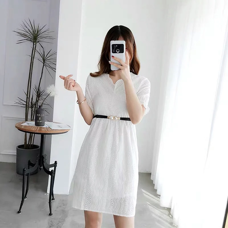 Pearl Buckle Belt PU Leather Dress Skirt Waist Elastic Thin Women Belts Ladies Waistband Accessories