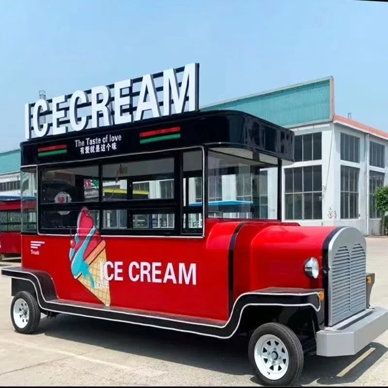 

Mobile Food Truck Customized Size Coffee Ice Cream Cart Kitchen Trailer for Street Vending Catering Business Hot Sale