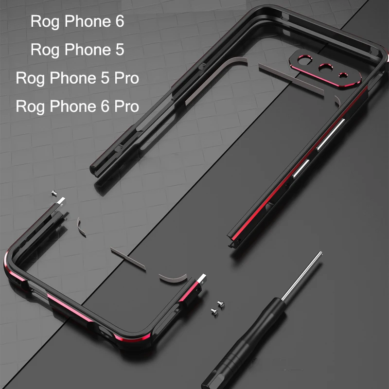 Aurora-Dual Color Border Camera Lens Guard Side Bumper for ASUS ROG Phone 6 5 Pro ROG 7 ROG6 Aluminum Metal Case Frame Protector