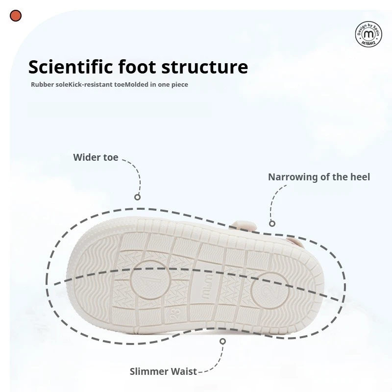 M1 & M2 แฟชั่นฤดูร้อนเด็กรองเท้าแตะ Ergonomics Anti-Crash Toe-ครอบคลุมด้านล่างนุ่ม Anti-Slip Unisex กีฬารองเท้าชายหาดสําหรับเด็กวัยหัดเดิน
