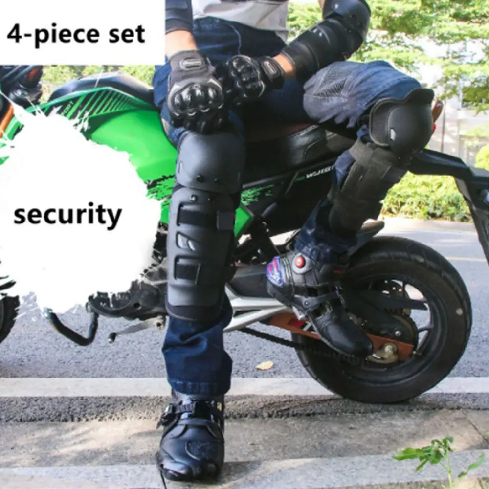4pcs/set Knee Pads Round Head Racing Car Protective Gear Four in one Knee Pads And Elbow Pads Set Cycling Equipment